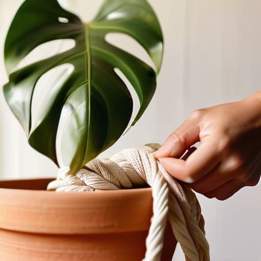 Learn how to macrame a plant hanger.