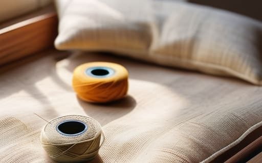 Learning how to make cushion covers.